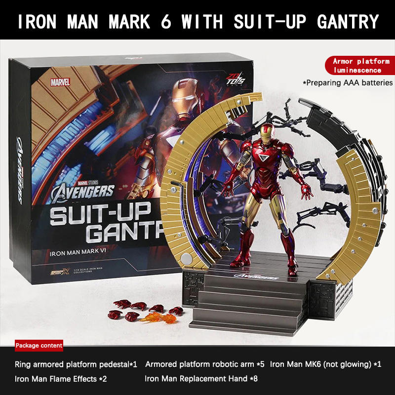 ZD Toys Iron Man Mark 6 with Suit-Up Gantry 1/10 Scale Collector Figure | Trade Supply