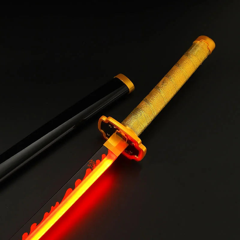 Yoriichi Tsugikuni LED Nichirin Katana – Demon Slayer Light Up Wooden Sword 104cm