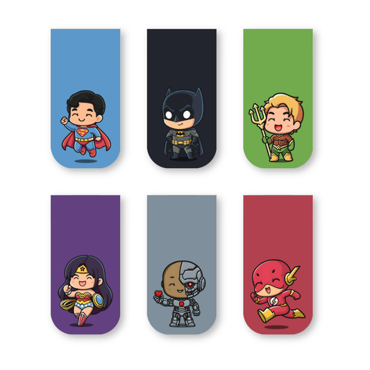 DC Justice League Magnetic Bookmarks – Set of 6