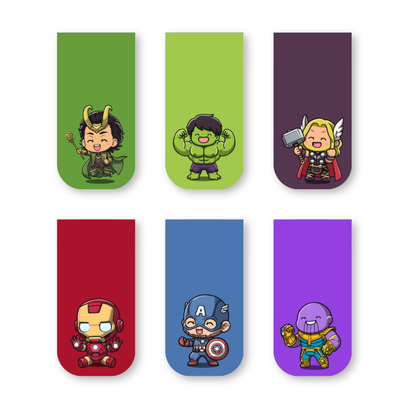 Marvel Avengers Magnetic Bookmarks – Set of 6