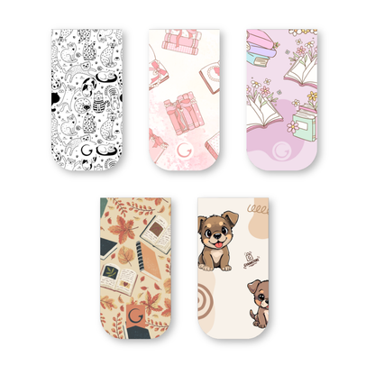 Cute Aesthetic Magnetic Bookmarks – Set of 5