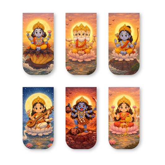 Trimurti & Tridevi Magnetic Bookmarks – Set of 6