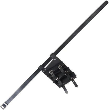 Black Katana Sword Holder Belt – Adjustable PU Leather Cosplay Waist Belt with Dual Holster