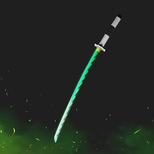 Sanemi Shinazugawa LED Nichirin Katana – Demon Slayer Light Up Anime Sword 100cm