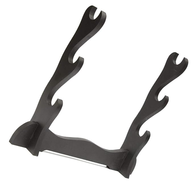 Triple Wooden Katana Display Stand – Sword Holder Rack for Swords