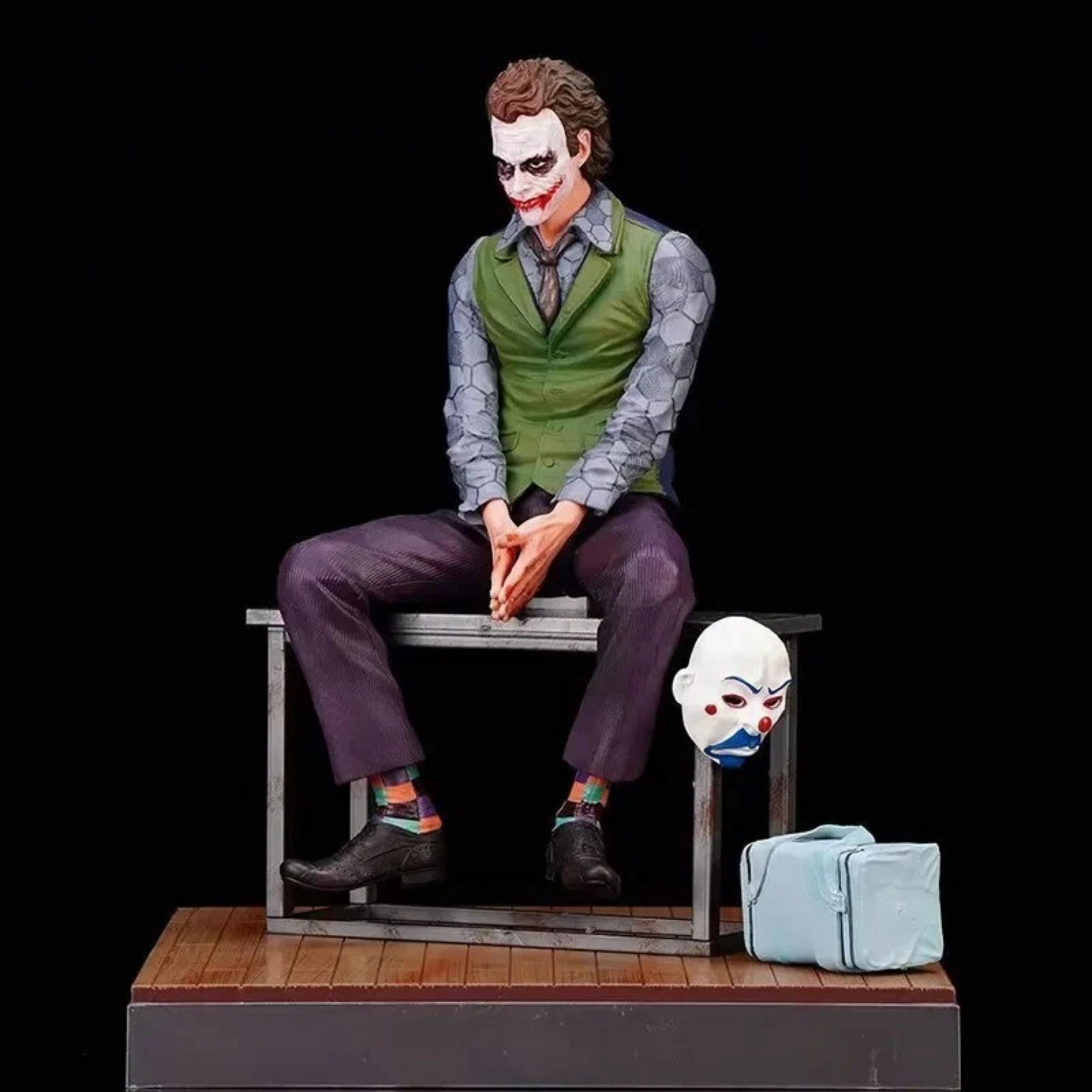 DC Joker Seated Collector Figure with Mask | Trade Supply