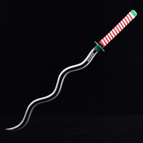 Obanai Iguro Wooden Katana – 104cm Serpent Hashira Wavy Nichirin Sword