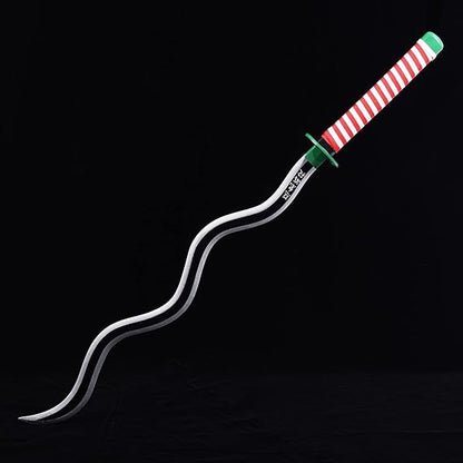 Obanai Iguro Wooden Katana – 104cm Serpent Hashira Wavy Nichirin Sword