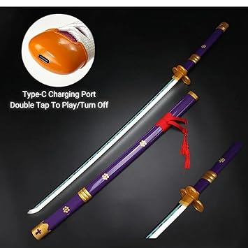 Roronoa Zoro Enma LED Katana (Purple/Black) – One Piece Anime Cosplay Sword 104cm