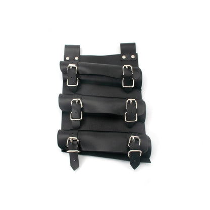 Black Katana Sword Holder Belt – Adjustable PU Leather Cosplay Waist Belt with Triple Strap Holster