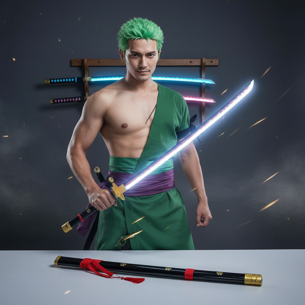 Roronoa Zoro Enma LED Katana (Purple/Black) – One Piece Anime Cosplay Sword 104cm
