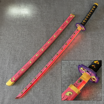 Kokushibo LED Katana – Demon Slayer Wooden Cosplay Sword 104cm