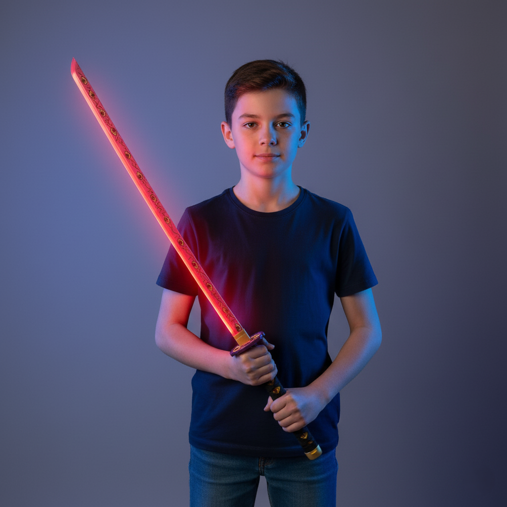 Kokushibo LED Katana – Demon Slayer Wooden Cosplay Sword 104cm