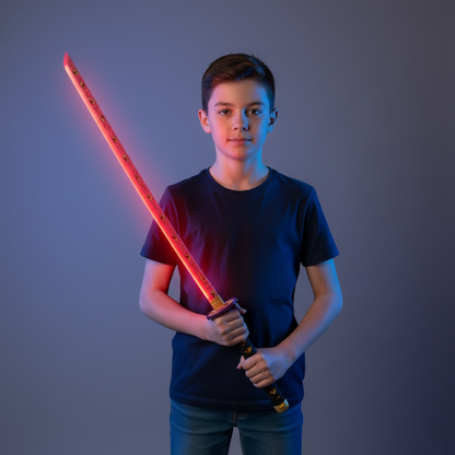 Kokushibo LED Katana – Demon Slayer Wooden Cosplay Sword 104cm