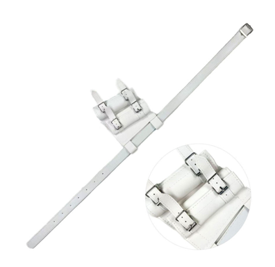 White Katana Sword Holder Belt – Adjustable PU Leather Cosplay Waist Belt with Dual Holster