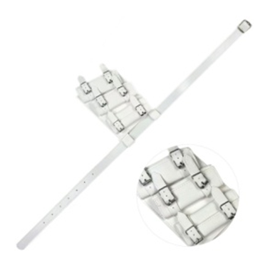 White Katana Sword Holder Belt – Adjustable PU Leather Cosplay Waist Belt with Triple Strap Holster