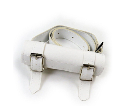 White Leather Sword Holder Belt – Adjustable Waist Belt with Frog Holster for Katana & Scabbard