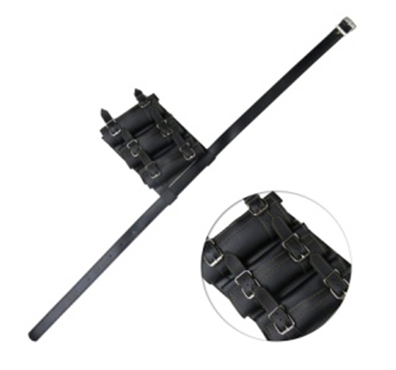 Black Katana Sword Holder Belt – Adjustable PU Leather Cosplay Waist Belt with Triple Strap Holster