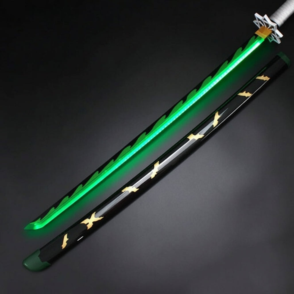 Sanemi Shinazugawa LED Nichirin Katana – Demon Slayer Light Up Anime Sword 100cm