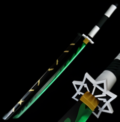 Sanemi Shinazugawa LED Nichirin Katana – Demon Slayer Light Up Anime Sword 100cm