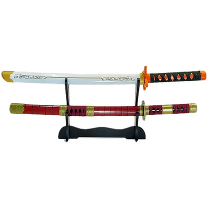 Double Wooden Katana Display Stand – Sword Holder Rack for Swords