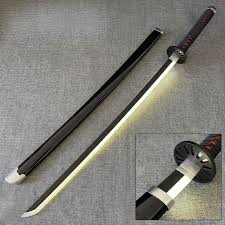 Tanjiro Kamado – Demon Slayer Black Nichirin – LED Katana Replica (104 cm)
