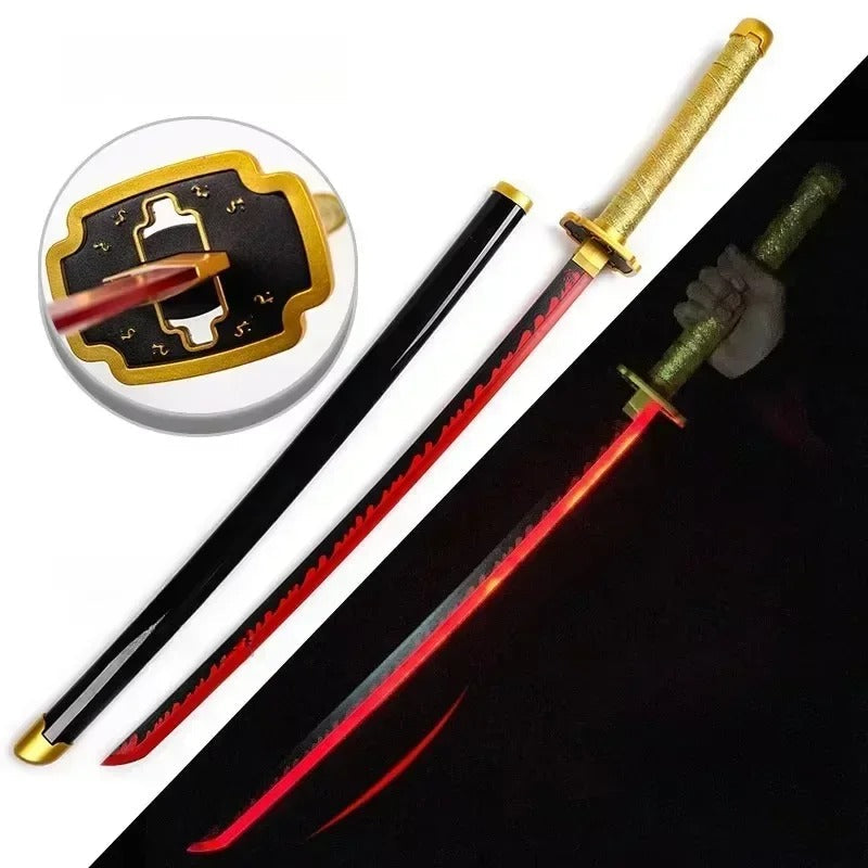 Yoriichi Tsugikuni LED Nichirin Katana – Demon Slayer Light Up Wooden Sword 104cm