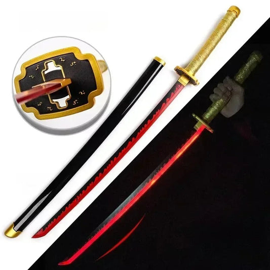 Yoriichi Tsugikuni LED Nichirin Katana – Demon Slayer Light Up Wooden Sword 104cm