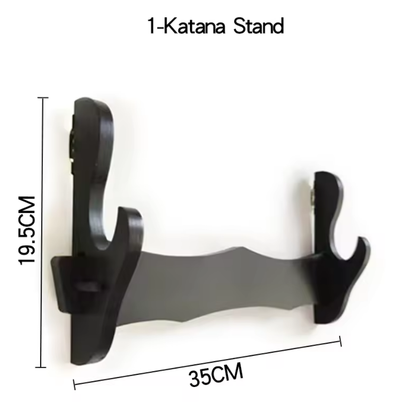 Wall Mount Katana Holder – Single Layer - size guide, about 35 cm wide and 19.5 cm tall