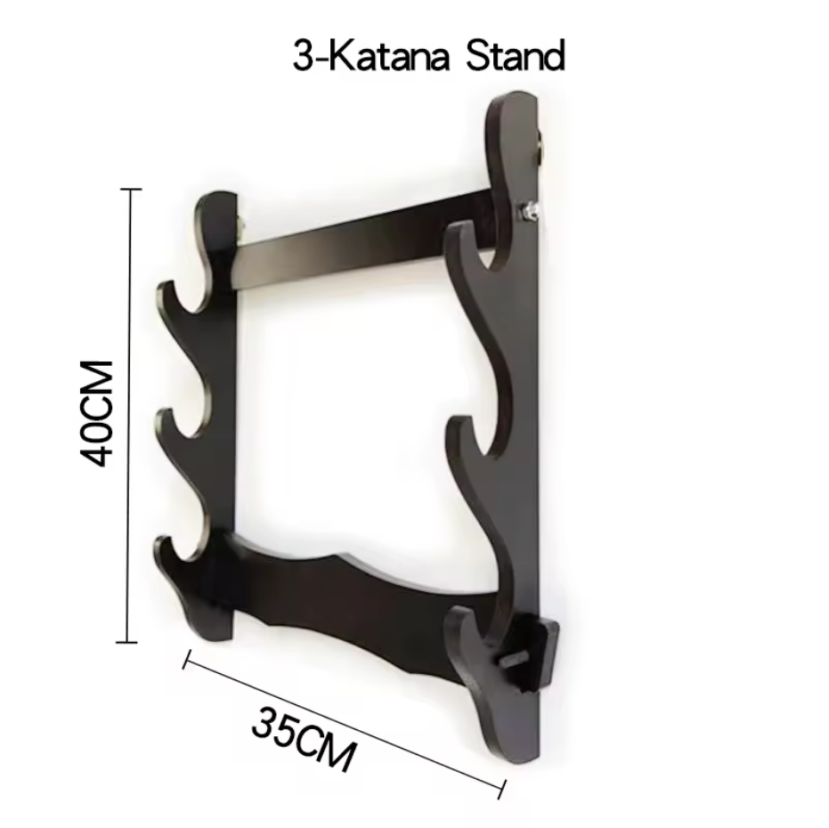 Wall Mount Katana Holder – Three Layer - size guide, about 35 cm wide and 40 cm tall