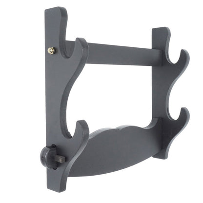 Wall Mount Katana Holder – Two Layer - assembled holder with two tiers of curved hooks