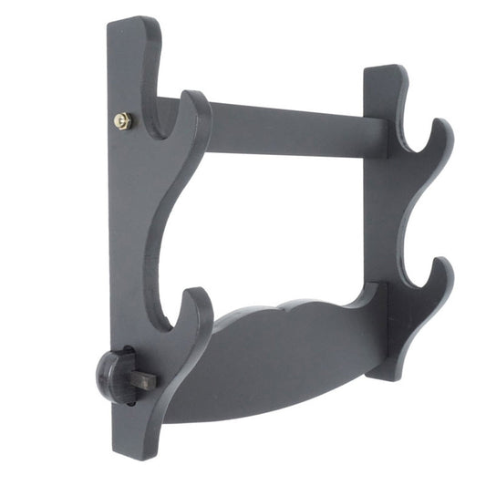 Wall Mount Katana Holder – Two Layer - assembled holder with two tiers of curved hooks