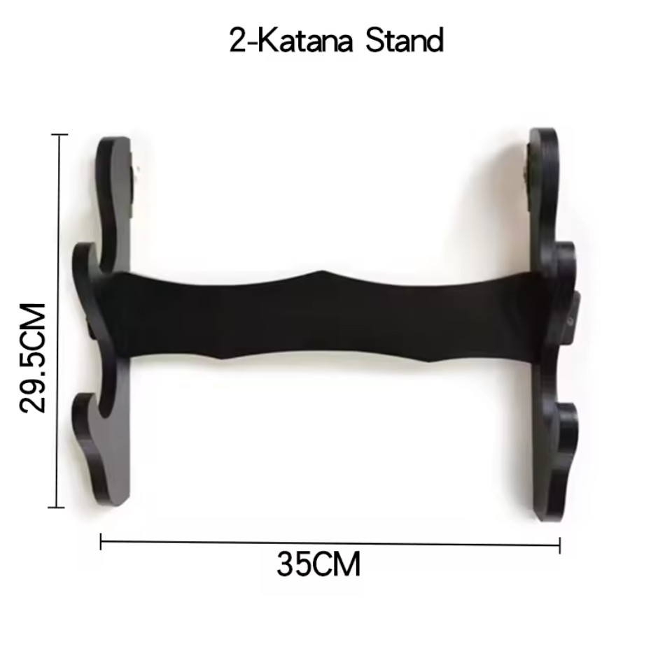 Wall Mount Katana Holder – Two Layer - size guide, about 35 cm wide and 29.5 cm tall